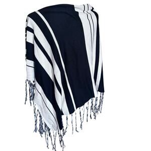 White House black market black-and-white poncho